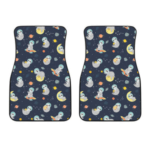Cute Sloth Astronaut Star Planet Rocket Pattern Front Car Mats