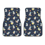 Cute Sloth Astronaut Star Planet Rocket Pattern Front Car Mats