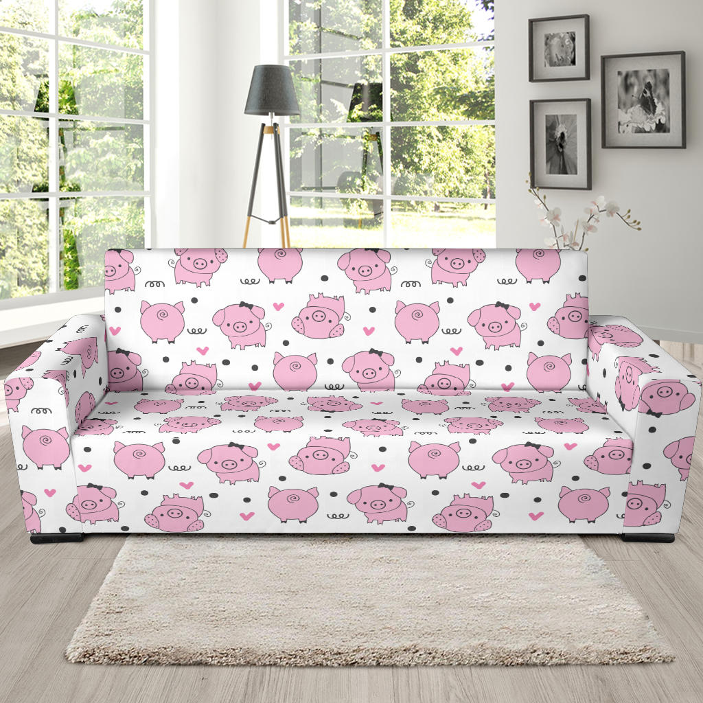 Pig Pattern Print Design 03  Sofa Slipcover