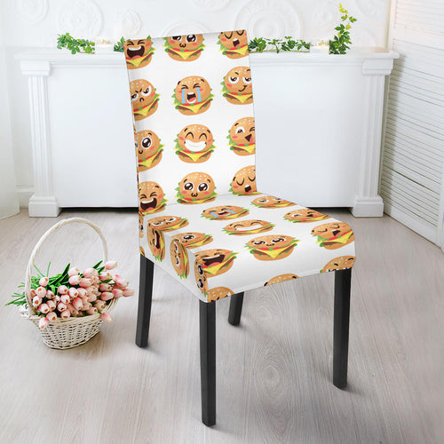 Hamburger Pattern Print Design 04 Dining Chair Slipcover