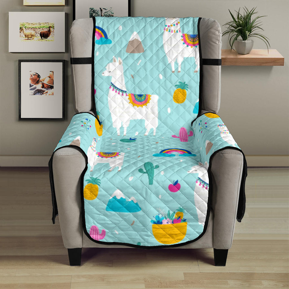 Llama alpaca cactus leaves pattern Chair Cover Protector