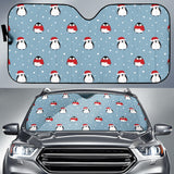 Cute Penguin Christmas Snow Pattern Car Sun Shade