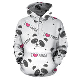Hand Drawn Faces Of Pandas Pattern Men Women Pullover Hoodie