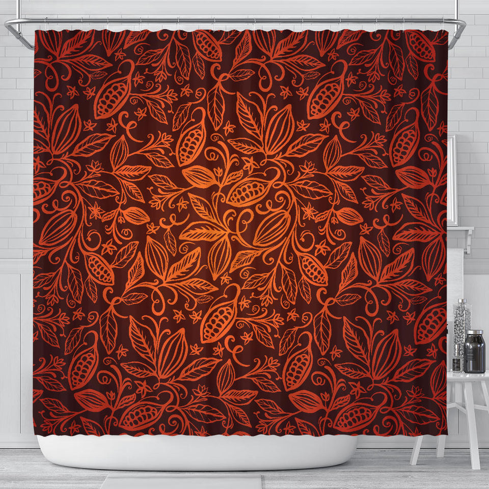 Cocoa Beans Tribal Polynesian Pattern Shower Curtain Fulfilled In US