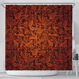 Cocoa Beans Tribal Polynesian Pattern Shower Curtain Fulfilled In US