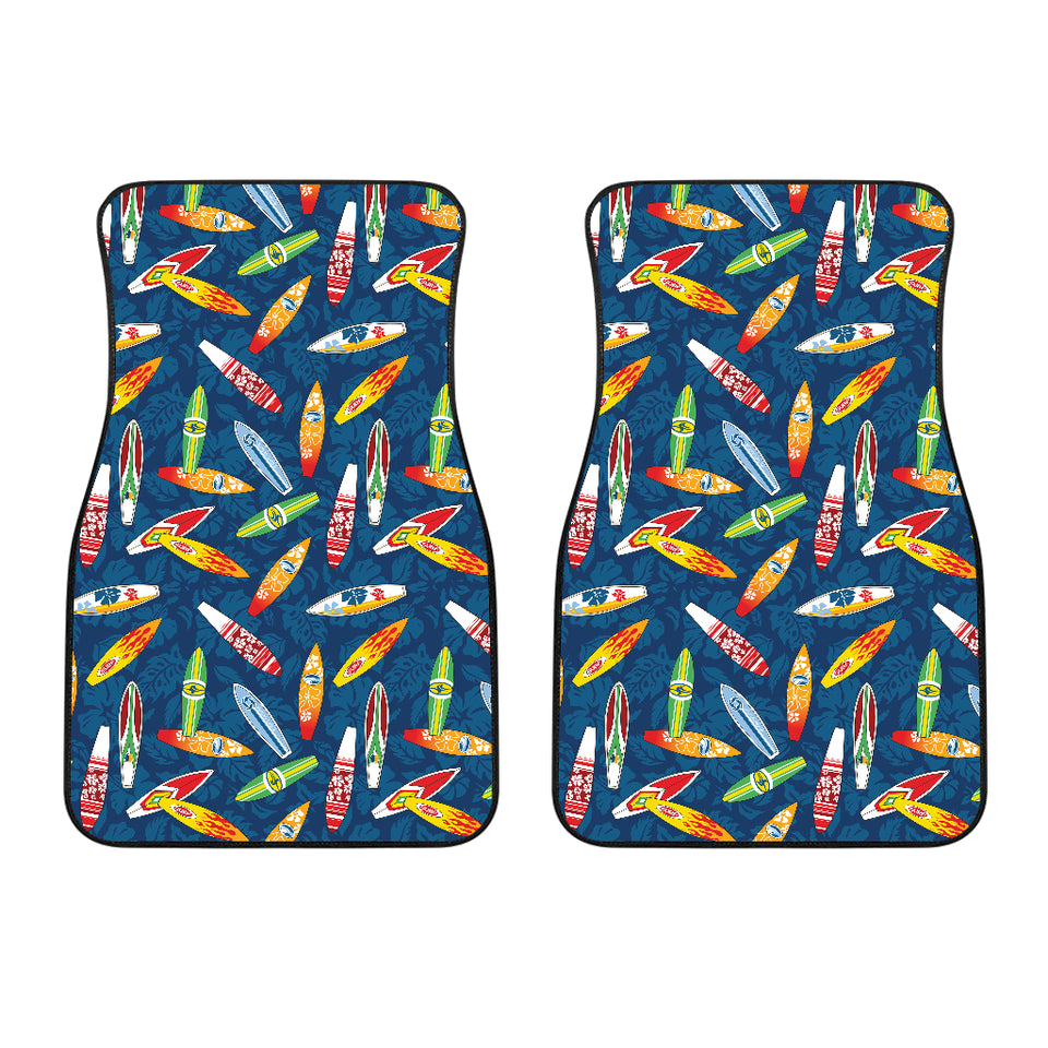 Surfboard Pattern Print Design 01 Front Car Mats