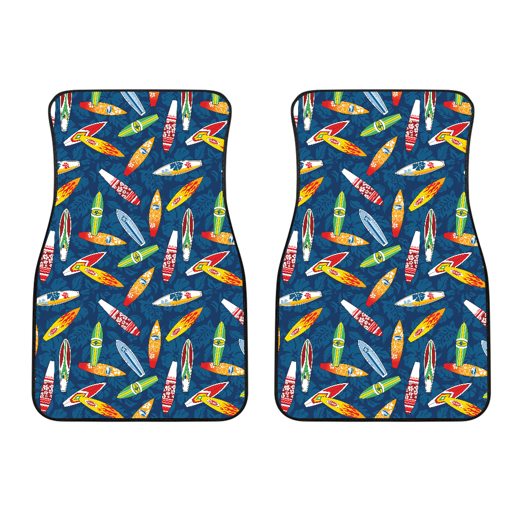 Surfboard Pattern Print Design 01 Front Car Mats