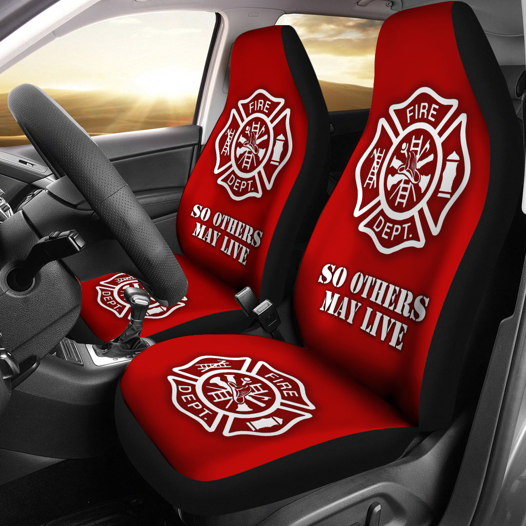 Fire Department Red Car Seat Covers