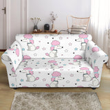 Cute Poodle Dog Star Pattern Loveseat Couch Slipcover