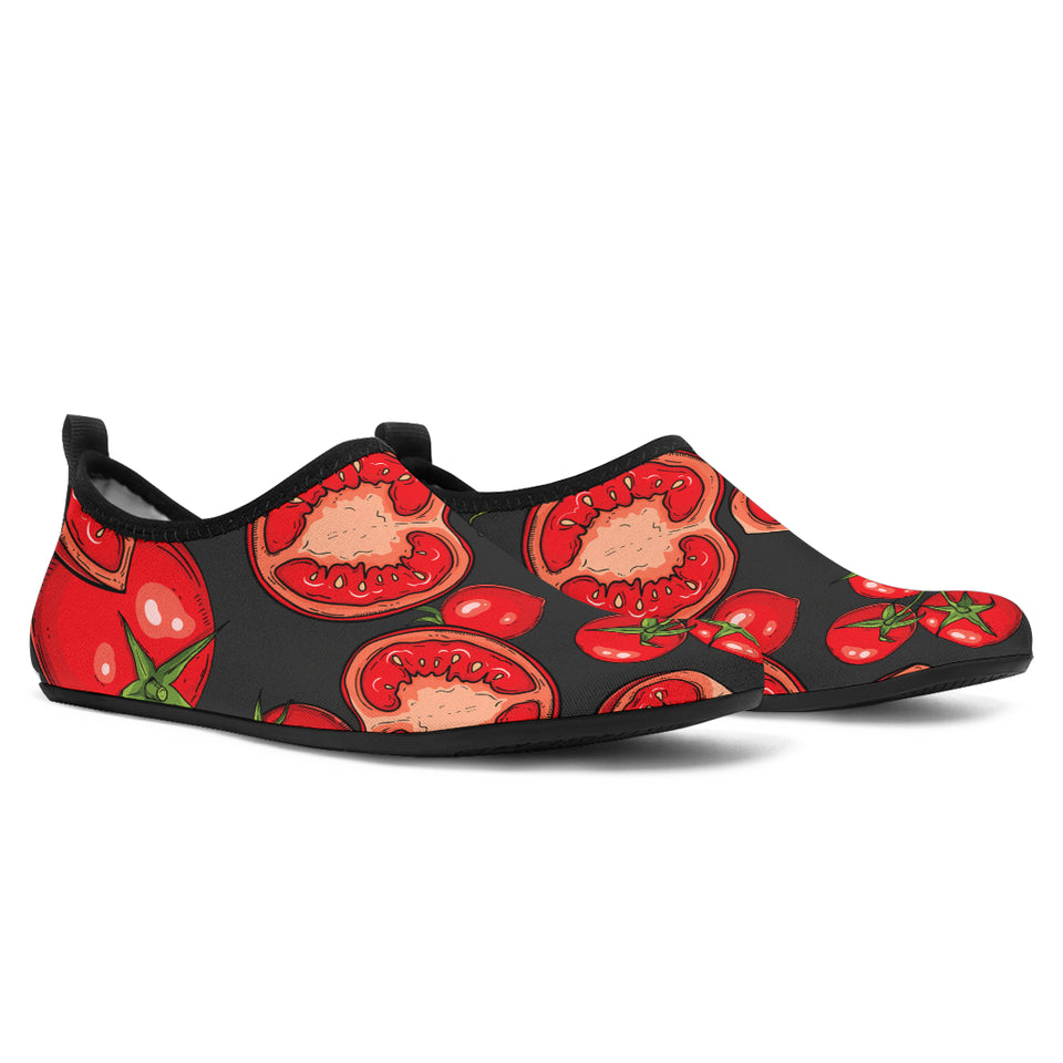 Tomato Black Background Aqua Shoes