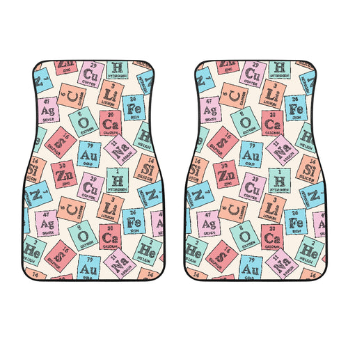 Chemistry Periodic Table Pattern Print Design 02 Front Car Mats