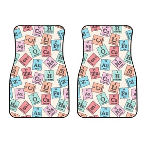 Chemistry Periodic Table Pattern Print Design 02 Front Car Mats