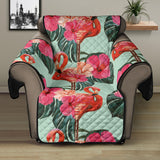 Beautiful flamingo tropical palm leaves hibiscus pateern background Recliner Cover Protector