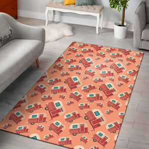 Camper Van Pattern Print Design 03 Area Rug