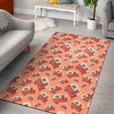 Camper Van Pattern Print Design 03 Area Rug