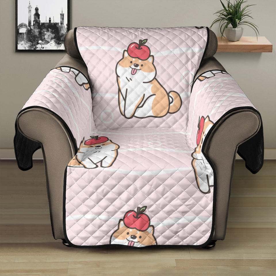 Cute Shiba Inu Dog Apple pattern Recliner Cover Protector