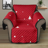 Christmas tree star snow red background Recliner Cover Protector