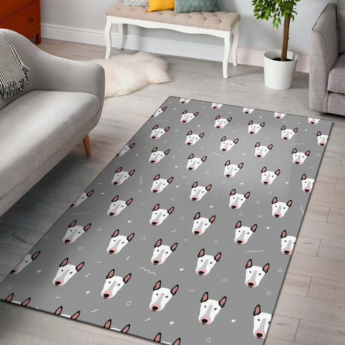 Bull Terrier Pattern Print Design 05 Area Rug