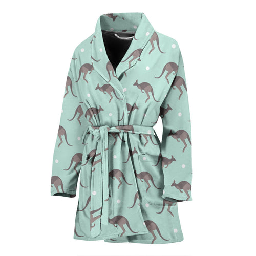 Kangaroo Pattern Background Women'S Bathrobe