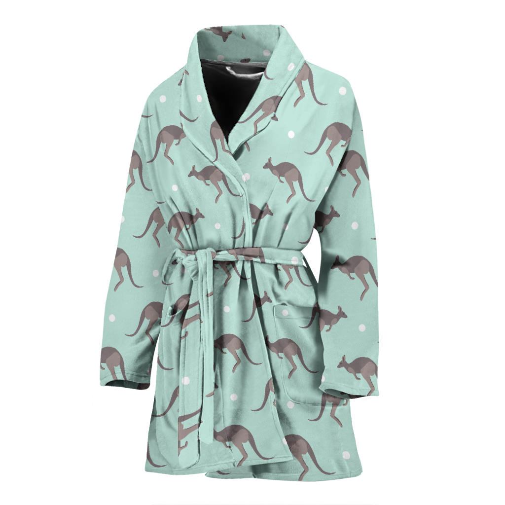 Kangaroo Pattern Background Women'S Bathrobe