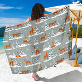 Beautiful Deers Winter Christmas Sarong