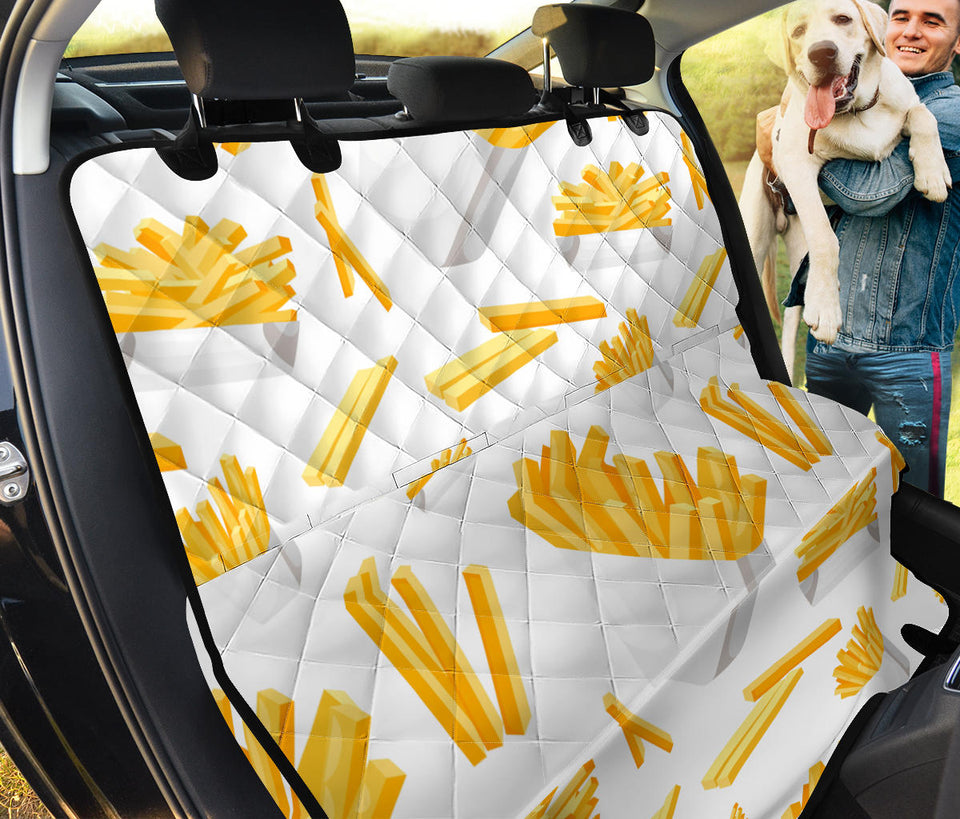 French Fries White Paper Box Pattern Dog Car Seat Covers