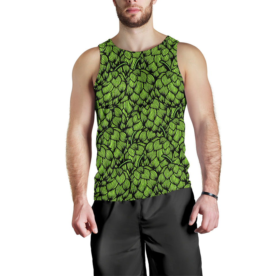 Green hop pattern Men Tank Top