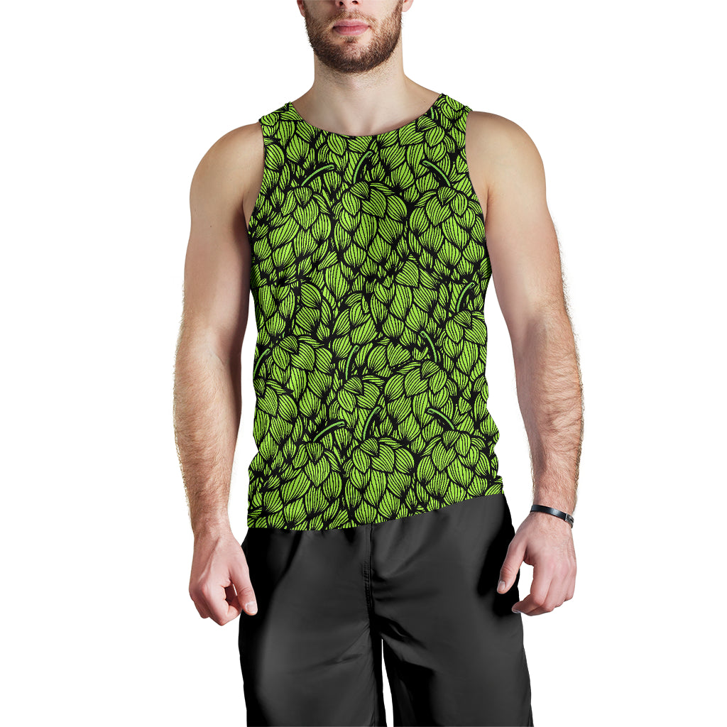 Green hop pattern Men Tank Top