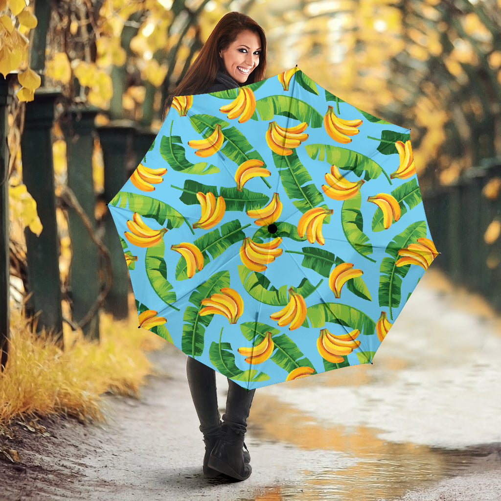 Banana Leaves Banana Design Pattern Umbrella