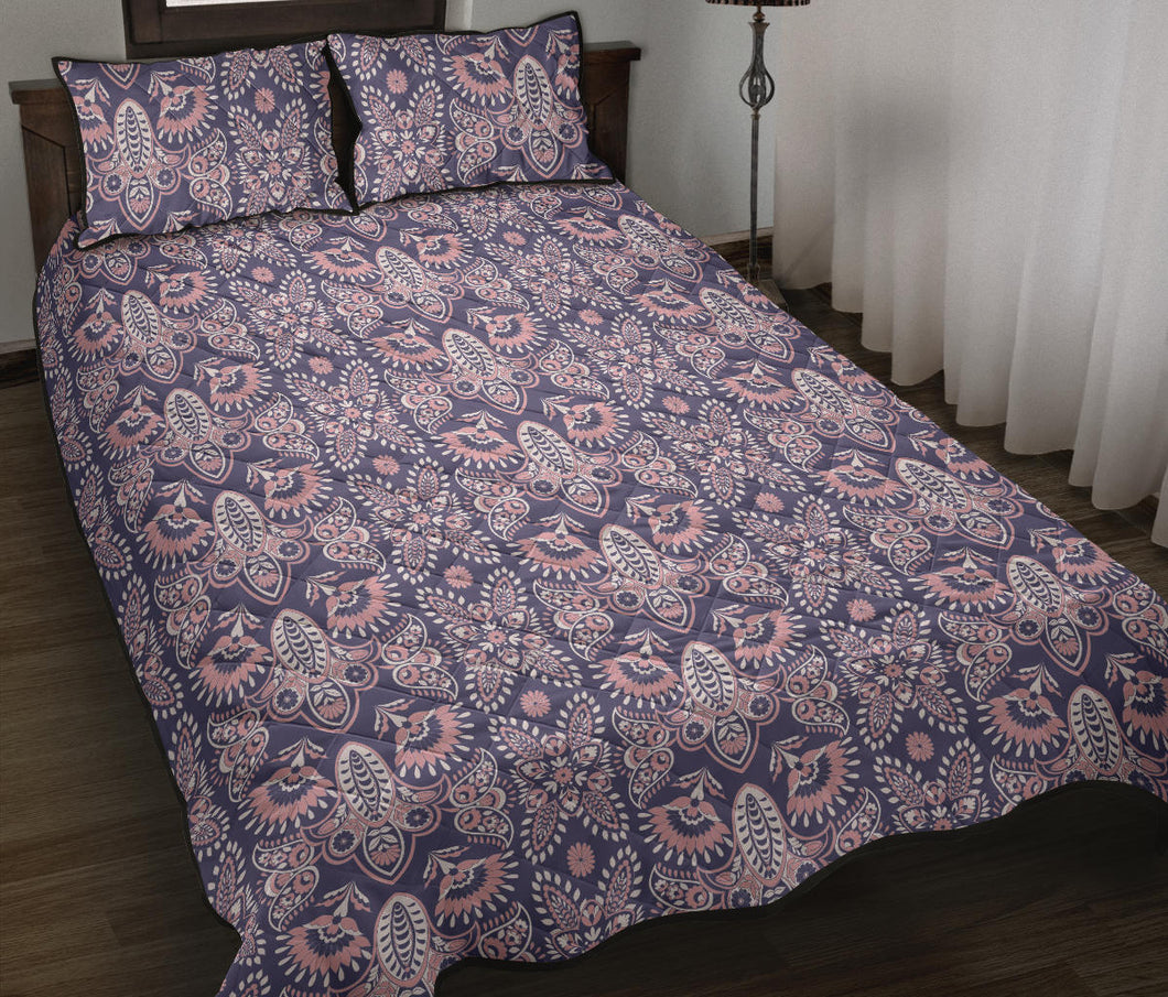 Indian Batik Style pattern Quilt Bed Set