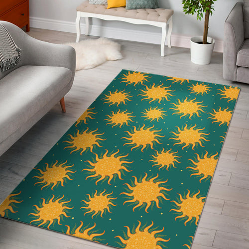 Sun Green Background Area Rug