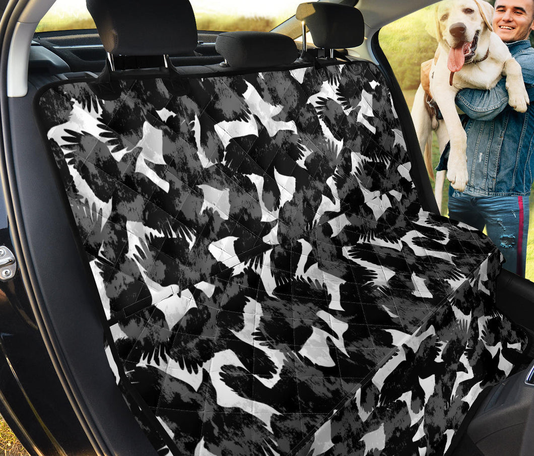 Crow Illustration Pattern Dog Car Seat Covers