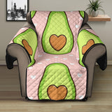 Avocado heart pink background Recliner Cover Protector
