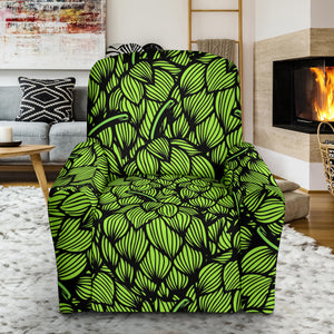 Green Hop Pattern Recliner Chair Slipcover