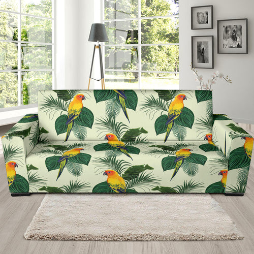 Beautiful Parrot Palm Leaves Pattern Sofa Slipcover
