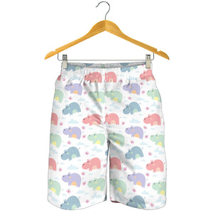 Hippopotamus Pattern Print Design 03 Men Shorts