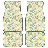Hand Drawn Sea Turtle Fish Pattern Front And Back Car Mats