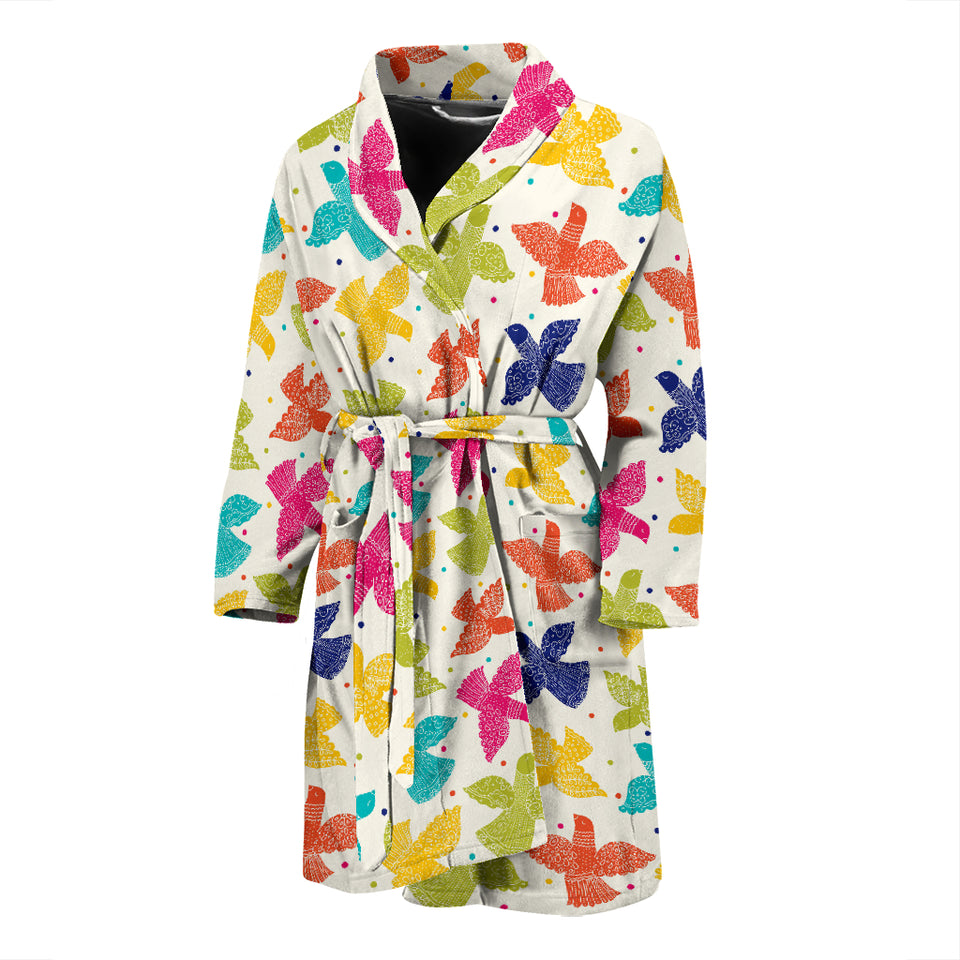 Pigeon Pattern Print Design 01 Men's Bathrobe
