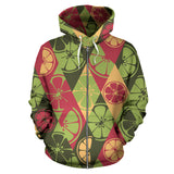 Cool Geometric Lime Pattern Zip Up Hoodie