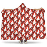 Fire Flame Symbol Design Pattern Hooded Blanket