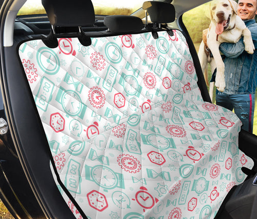 Clock Time Pattern Blackground Dog Car Seat Covers