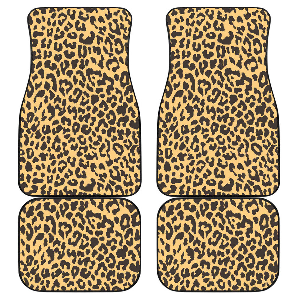 Leopard Skin Print Front And Back Car Mats