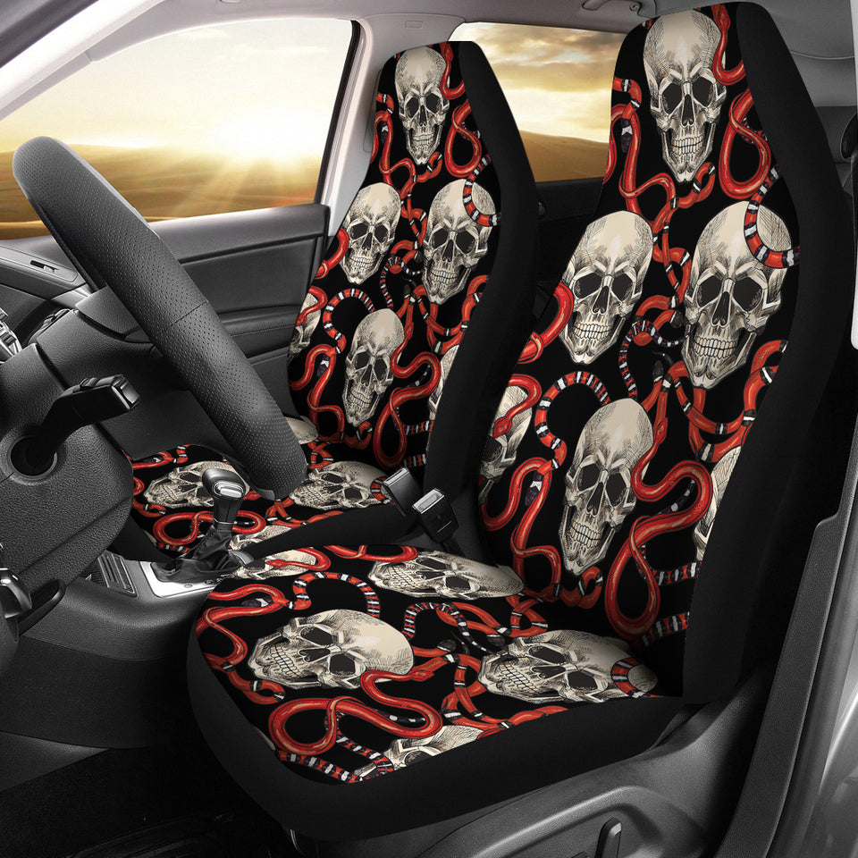 Red Snake Skull Pattern  Universal Fit Car Seat Covers