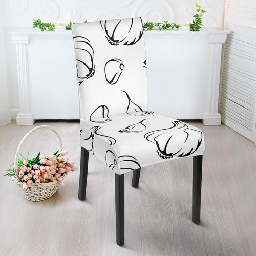 Garlic Pattern Black White Dining Chair Slipcover