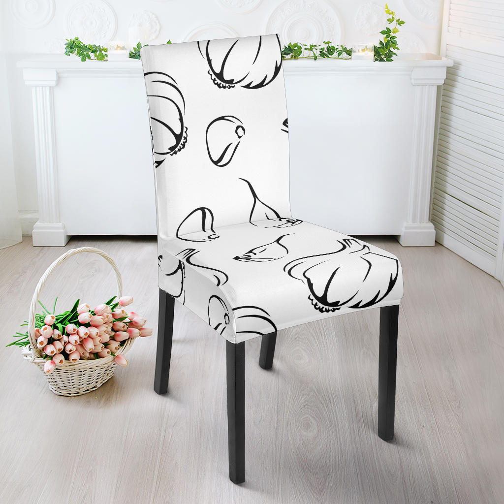 Garlic Pattern Black White Dining Chair Slipcover