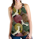 Japanese cranes flying forest dot pattern Women Racerback Tank Top