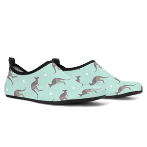 Kangaroo Pattern Background Aqua Shoes