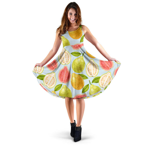 Guava Design Pattern Sleeveless Midi Dress