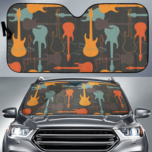 Electric Guitars Pattern Car Sun Shade