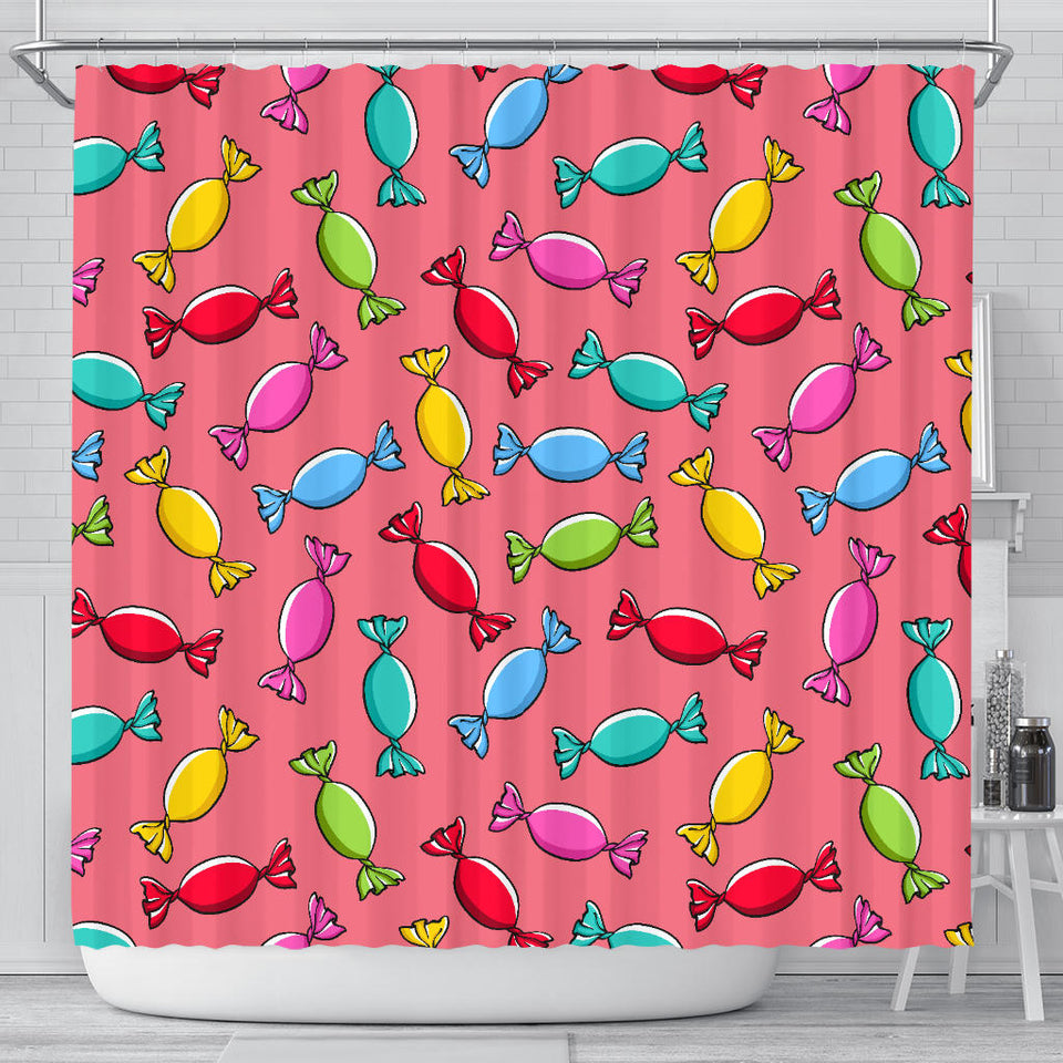 Colorful Wrapped Candy Pattern Shower Curtain Fulfilled In US
